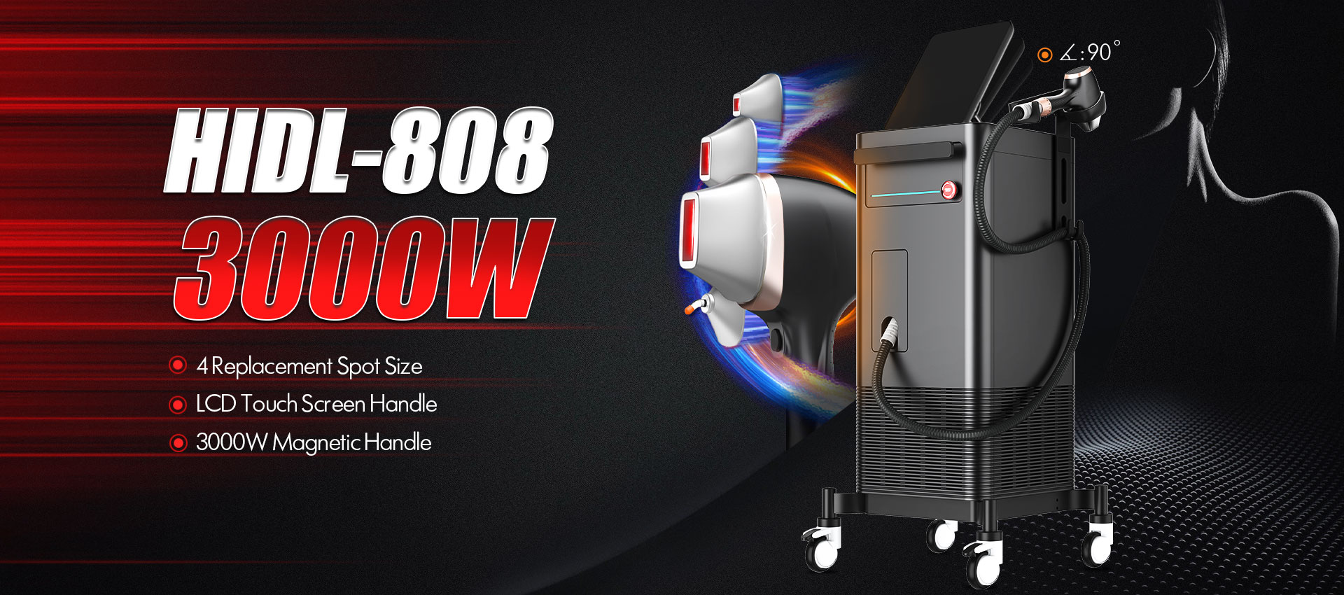 3000W suuritehoinen 808nm diodilaserkarvojen poistokone 